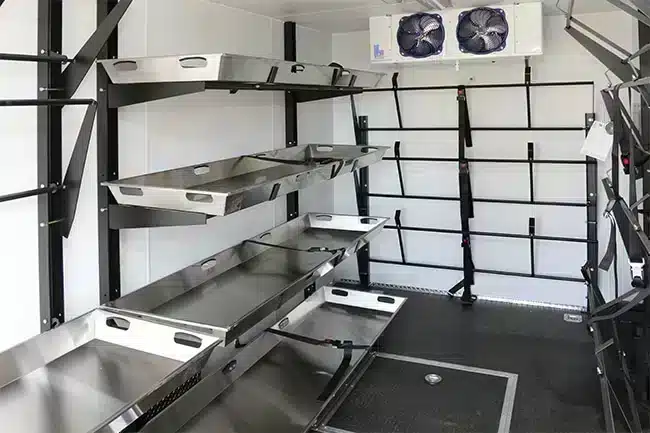 trays-up-and-down morgue Trailer
