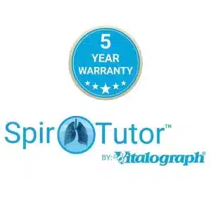 five year warranty and spirotutor logo