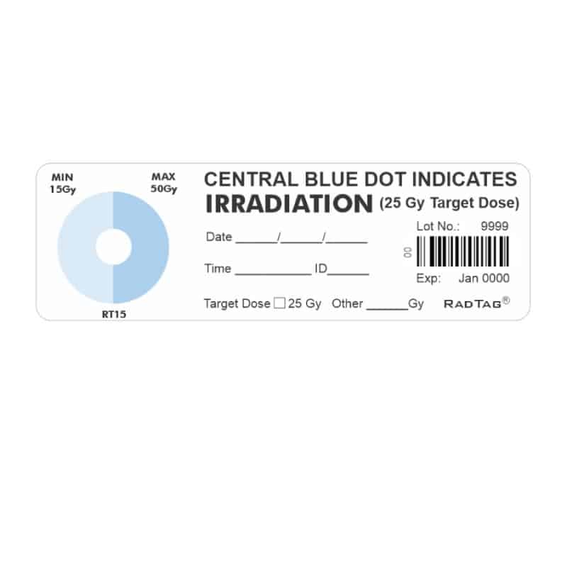 RadTag RT15 Minimum Maximum Irradiation Indicator