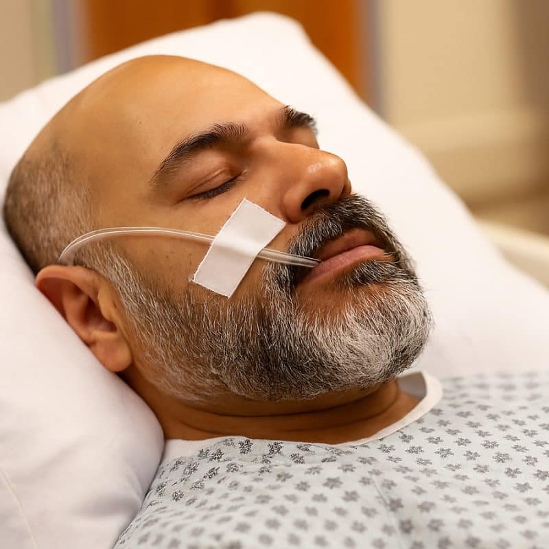 Patient resting with SWIK inserted in mouth