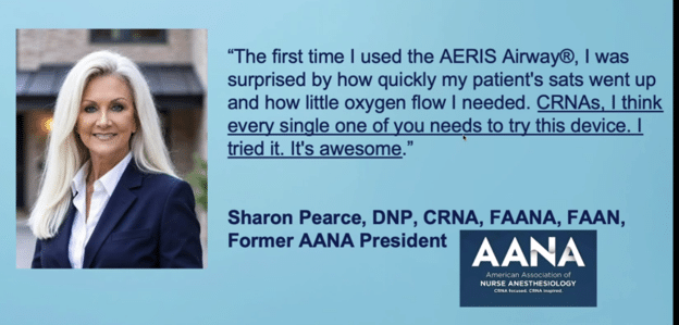 Testimonial Sharon Pearce AERIS Airway testimonial Sharon Pearce
